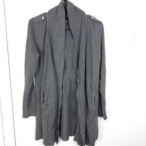 WHBM Sweater WOmens Small Cardigan Workwear Button Shoulders Draped Collar